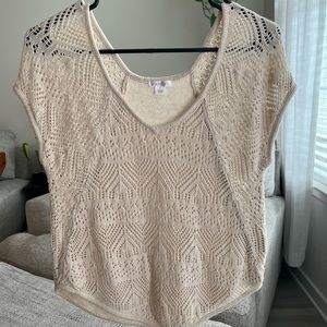 Light beige knit short sleeve